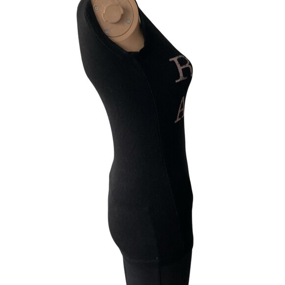 Royal Underground XS Ribbed Black Tank Top - Picture 2 of 10